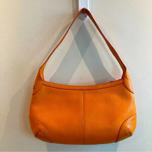 BAEKGAARD Soft Leather Interior Pockets Shoulder or Hand  Held Purse in Orange